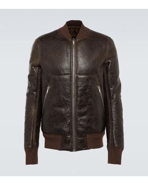 Rick Owens Bomberjacke Aus Leder Und Shearling - Schwarz