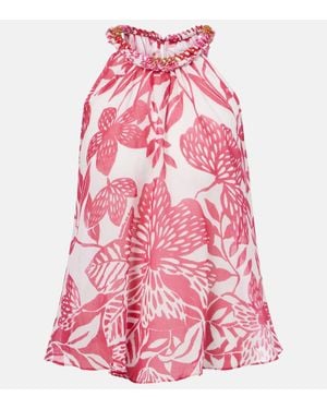 Poupette Verziertes Top Cleo Aus Baumwolle - Pink