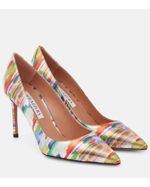 Aquazzura Purist 85 Leather Pumps - Multicolor