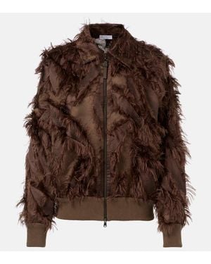 Brunello Cucinelli Feather-Trimmed Jacket - Brown