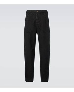 Brunello Cucinelli Hose Aus Leinen-Gabardine - Schwarz