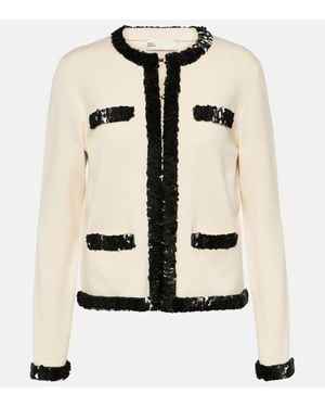 Tory Burch Cardigan Con Paillettes Kendra - Neutro
