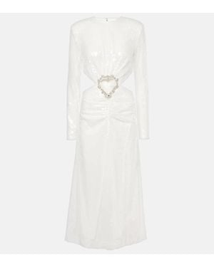 ROTATE BIRGER CHRISTENSEN Bridal Sequined Cutout Midi Dress - White