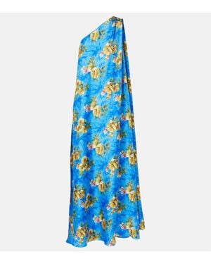 La DoubleJ Maxikleid Roy Aus Seiden-Twill - Blau