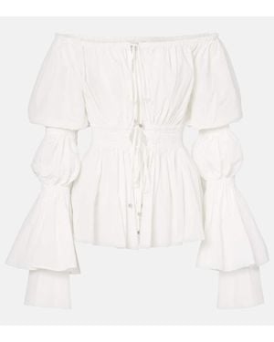 Blumarine Off-Shoulder-Top - Weiß