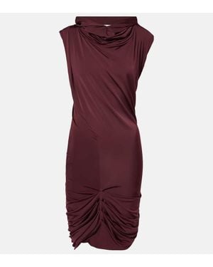 Magda Butrym Hooded Draped Minidress - Purple