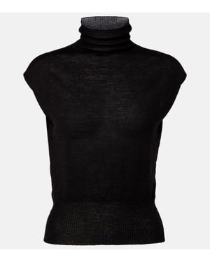 Rick Owens Top Turtle De Lana Virgen - Negro