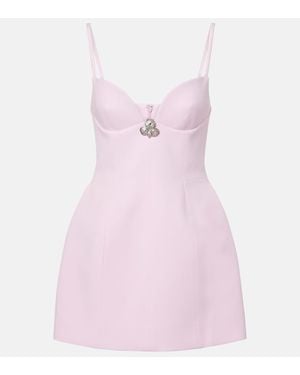 Blumarine Embellished Crepe Minidress - Pink