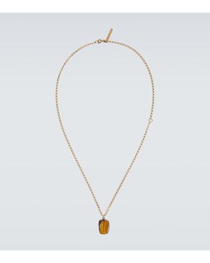 Dries Van Noten Plated Pendant Necklace - White