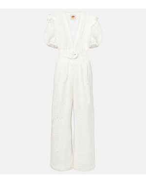FARM Rio Mono De Algodon Con Bordado Ingles - Blanco