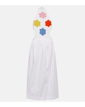 STAUD Abito Lungo Kaylee Con Scollo All'Americana - Bianco