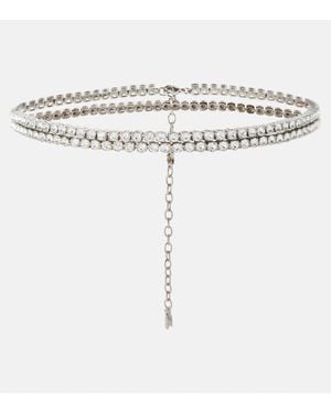 AMINA MUADDI Taillenkette Mit Kristallen - Weiß