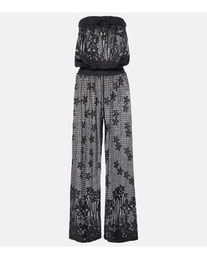 Melissa Odabash Viv Cotton-Blend Jumpsuit - Grey