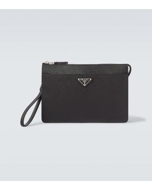 Prada Etui Aus Saffiano-Leder - Schwarz