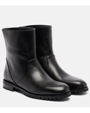 Manolo Blahnik Ankle Boots Aus Leder - Schwarz