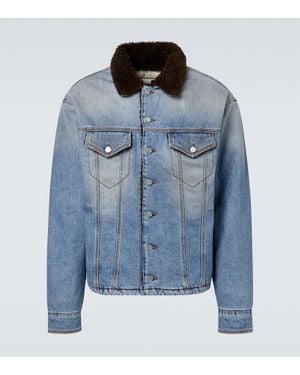 ERL Jeansjacke Mit Faux Shearling - Blau