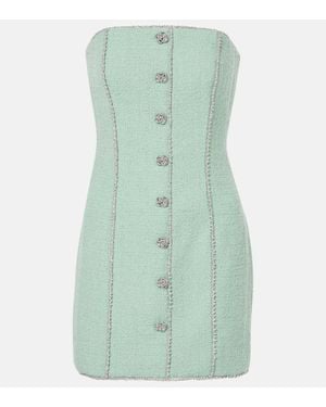 ROTATE BIRGER CHRISTENSEN Embellished Wool-Blend Boucle Minidress - Green