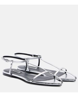 Jil Sander Sandalias De Piel Metalizada - Blanco