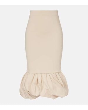 Jonathan Simkhai Camille Ruffled Linen-Blend Midi Skirt - Natural