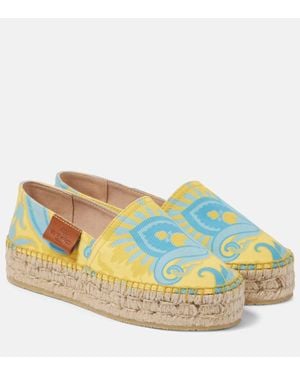 Etro Bedruckte Espadrilles Aus Canvas - Blau