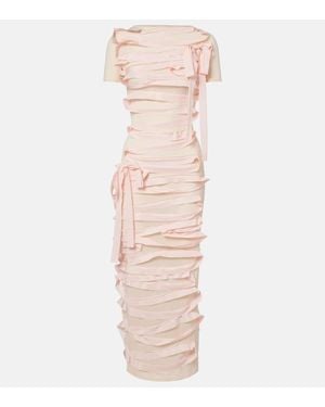 Acne Studios Abito Midi Con Fiocchi - Rosa
