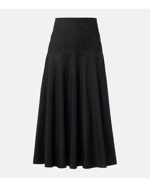 Proenza Schouler Heidi Cotton-Blend Midi Skirt - Black