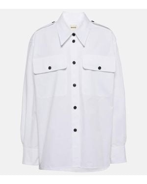 Khaite Crispy Cotton Poplin Oversized Shirt - Blue