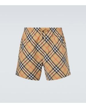 Burberry Badeshorts Check - Weiß