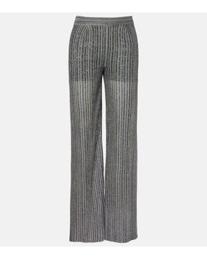 Missoni Palazzo-Hose Mit Pailletten - Grau