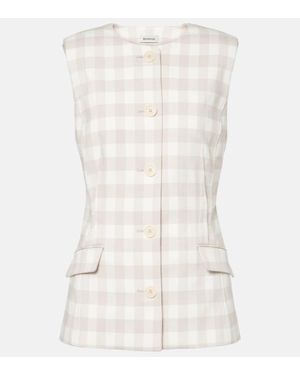 Jonathan Simkhai Calliope Gingham Vest - Natural