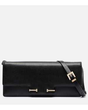 Tom Ford Double T Leather Shoulder Bag - Black