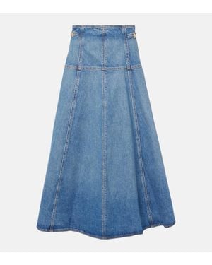 Ulla Johnson Brigette Pleated Midi Skirt - Blue