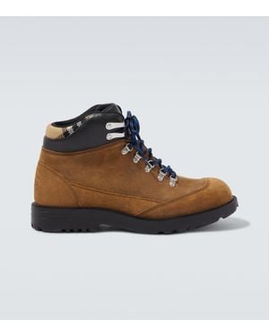 Burberry Suede Lace-Up Boots - Brown