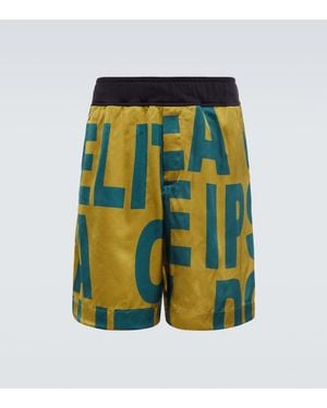 Dries Van Noten Printed Mid-Rise Jersey Shorts - Blue