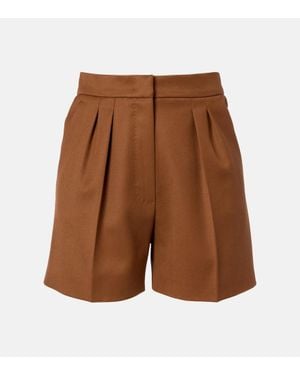 Max Mara High-Rise Shorts Ozieri Aus Schurwolle - Braun