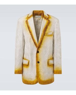 Dries Van Noten Blazer Aus Seiden-Jacquard - Mettallic