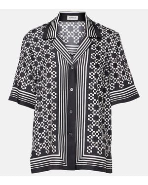 Jonathan Simkhai Camicia Bowling Koda Con Stampa - Nero