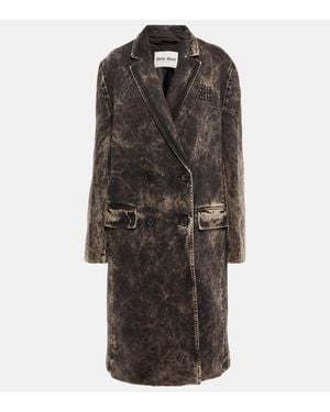 Miu Miu Manteau En Jean - Noir