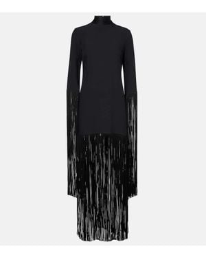 ‎Taller Marmo Chicago Fringed Crepe Minidress - Black