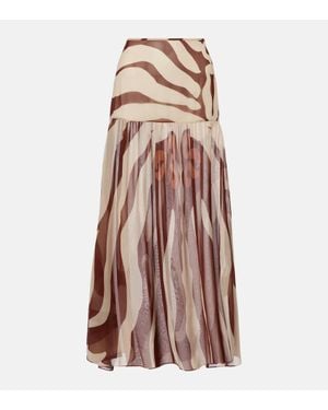 Johanna Ortiz Bohemia Printed Midi Skirt - Brown