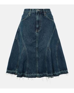 RE/DONE Gonna Midi Di Jeans - Blu
