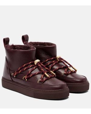 Inuikii Schneestiefel Full Leather Gloss Aus Leder - Braun