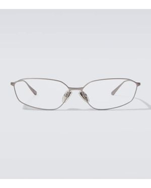 Balenciaga Gafas Rectangulares Editor - Metálico