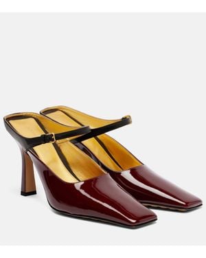 Bottega Veneta Strappy 95 Patent Leather Mary Jane Court Shoes - Brown