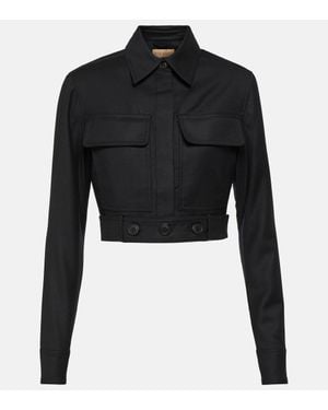 AYA MUSE Myca Cropped Wool Jacket - Black