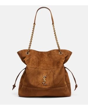 Saint Laurent Tote Bag Jamie Shopping Aus Veloursleder - Braun