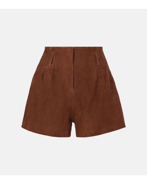 Frankie Shop Lise Suede Shorts - Brown