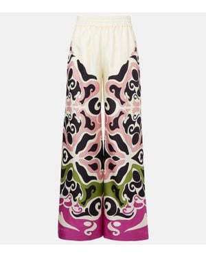 La DoubleJ Printed Silk Twill Palazzo Pants - Multicolor