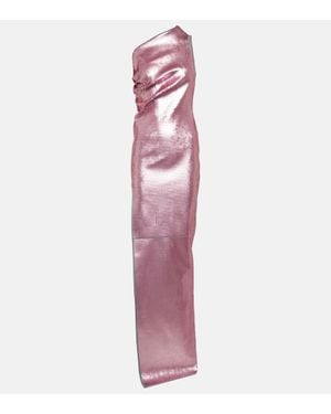 Rick Owens Abito Lungo Monospalla Con Pailettes - Rosa
