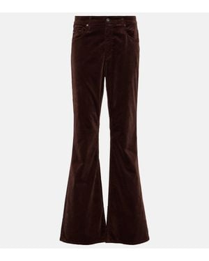 AG Jeans Farrah Velvet Flared Trousers - Brown